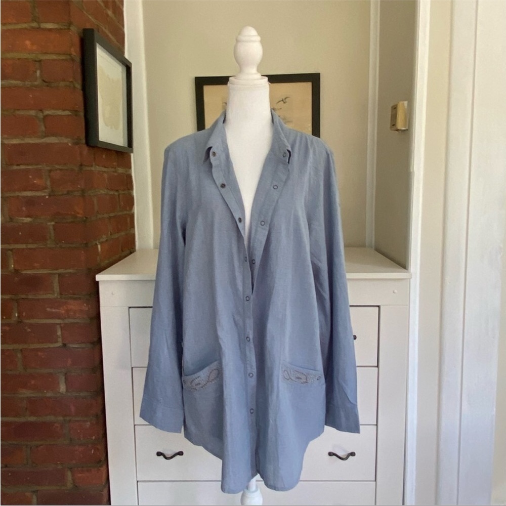 Nine West Vintage America Jeans Womens Button-down Shirt